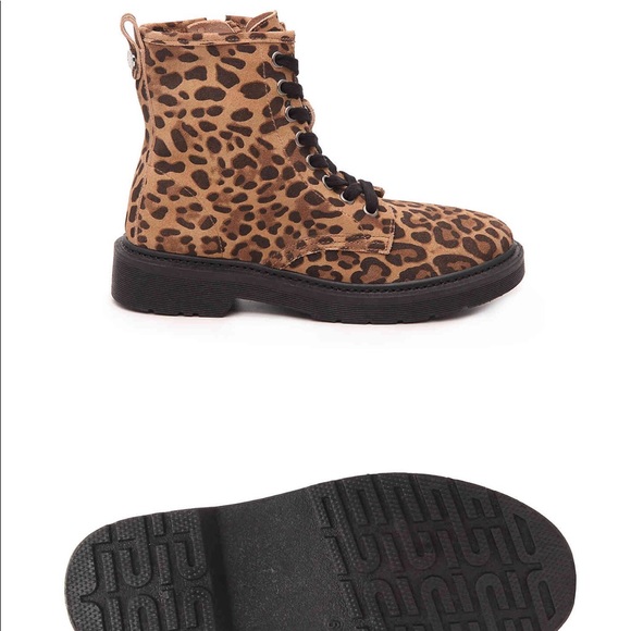 STEVE MADDEN Suede Leopard Combat Boots Sz7.5 🎄HP - Picture 3 of 3